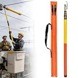 Fovnitrve Electrical Hot Stick & Rescue Hook for Lineman, High Voltage Telescopic Rescue Hook Anti-Electrocution, Utility Tools for Safe Field, Non-Conductive(3m/9.8ft)