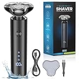 Electric Razor for Men, 4D Floating Rotary Razor, Wet & Dry Waterproof IPX7, USB-C Fast Charging, LED Display, Adaptive Speed Control, Low Noise Cordless Electric Razor with Travel Lock