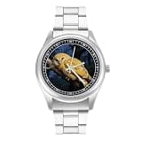 FodPand Analog Men Stainless Steel Band Watch Big Face Silver Wristwatch