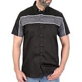 Milwaukee Leather 2 Tone Stripe Black andGray Mechanics Shirt -MPMH116115-BLK/GREY-2X