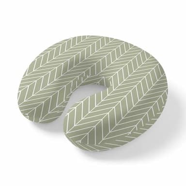 ZFUNCING Travel Pillows U-Shaped Neck Pillow Sage Green Chevron Pattern Ergonomic Memory Foam Pillow Head Cushion,Modern Geometric Art Soft Portable Neck Pillows for Office Airplane Car Train