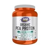 NOW Foods Sports Nutrition, Certified Organic Pea Protein 15 Grams, Unflavored Powder, 1.5-Pound