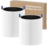 Blue Pure 511 Replacement Filter Compatible with Blueair Blue Pure 511 Air Purifier, 2-in-1 511 HEPA Particle Filter and Activated Carbon Filter, 2 Pack