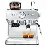 COWSAR Espresso Machine with Grinder, 20 Bar Automatic Espresso Maker, Milk Frother Steam Wand, PID Temperature Control, 58mm Brewing System, Removable Water Tank, Perfect for Cappuccino & Latte