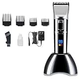 Barber Scissors Hair Clippers for Men, Professional Clipper Salon Rechargeable Electric Trimmer Titanium Blade Cutting Machine Lithium Battery