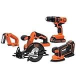 BLACK+DECKER 20V MAX* POWERCONNECT Cordless 4-Tool Combo Kit (BD4KITCDCMSL)