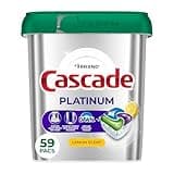 Cascade Platinum Dishwasher Pods, Dishwasher Detergent, Dish Detergent Soap, Lemon, 59 Count