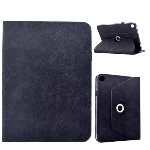 for Samsung Galaxy Tab A11 Plus/A9 Plus Case Slim PU Leather Stand Folding Folio Cover 360 Degree Rotating Stand Leather Cover Protective Shell and Pocket,Auto Wake/Sleep(Black)