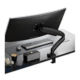 Adjustable Monitor Desk Mount, Single Arm Spring Mount for 32-inch Screens, Supports 4.4-19.8 Lbs, Clamp & Grommet Base for Ergonomic Workspace Black
