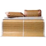 FCHZJCZYT Foldable Double Sided Bamboo Mat for Bed, Natural Bamboo Summer Sleeping Mat, Breathable for Home Bedroom School Dormitory