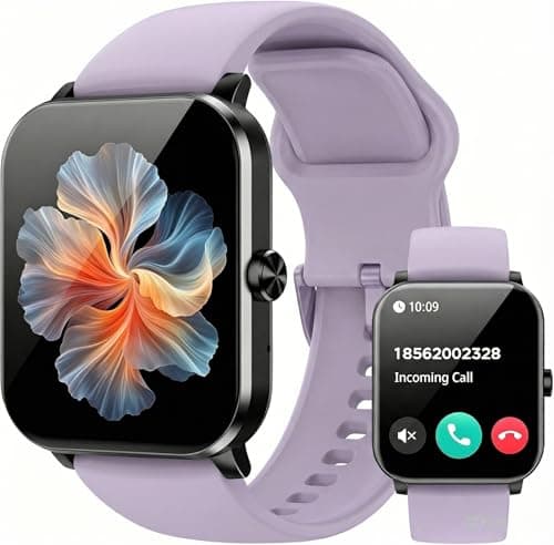 Jacoosa Smart Watch for Men Women, 1.85" Fitness Tracker with Answer/Make Calls, IP68 Waterproof, Heart Rate/Sleep Tracker, 120+ Sport Modes (Purple)