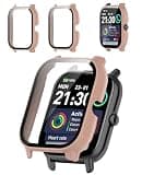 2-Pack Protective Case Cover Compatible with Trunsif 1.85" Smartwatch, Hard PC Shell & 9H Tempered Glass Screen Protector - Shockproof, Scratch-Resistant, Full Coverage (Pink)