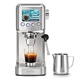 XIXUBX 20 Bar Espresso & Cold Brew Coffee Maker with Milk Frother, 42oz Removable Tank, Stainless Steel, Perfect for Cappuccino, Latte, Home & Office, Silver
