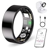 Smart Ring for Women Men, Health Tracker Ring with Heart Rate Blood Oxygen Sleep Monitor, Step Tracker. IP68 Waterproof Fitness Ring Compatible with Android & iOS No Subscription fees (Black, 11#)
