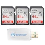 SanDisk 64GB Ultra SD Memory Card Class 10 (3 Pack) SDSDUNB-064G-GN6IN