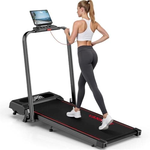 6 in 1 Folding Treadmill, Equipped with LED Screen and Smart App, Silent Folding Treadmill Tilting for Home and Office, Max Load 160kg