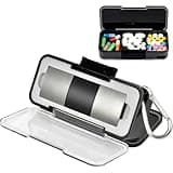 Aptbyte 2-in-1 Heart Rate Monitor Case & Pill Box for KardiaMobile 6L EKG Monitor, Hard Carrying Holder for Travel, Clear Lid, Silicone Insert, Carabiner, Black (Box Only)