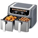 G-Ocean 9.5QT Dual Basket Air Fryer, Independent Temp Control, 10 Presets