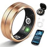 STILEFIX Smart Ring for Women Men, All-New Matte Scratch-Resistant Design, Health & Fitness Tracker for Heart Rate, Blood Oxygen, Stress, Sleep and Steps, IP68 Waterproof, No App Fee, Rose Gold 8