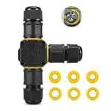 IP68 Waterproof Electrical Cable Connector, M16 2-Way 3-Pin, PA66, Quick Connect for 3-9mm Outdoor Wires (Black, 1Pack-M20,3Way,3Pin)