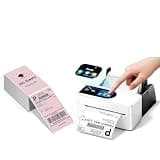 Phomemo 4x6 Shipping Label Printer with Touch Screen, Wireless Bluetooth Thermal Printer for Small Business & Packages with 250 Sheet Commercial Grade Permanent Adhesive Fanfold Mailing Postage Label