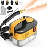 Heavy Duty Steam Cleaner for Home, Fast Heating & 1.2L Tank Handheld Steam Cleaner, 6-Level Adjustable Pressurized Steamer for Cleaning with 11 Accessories for Car, Grout, Tile, Floor and More(Yellow)