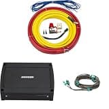 Kicker High Power Marine Amplifier Add-On – KXMA400.2 2x200W 2-Channel Amp, 4 Gauge Wiring Kit & RCA Cables – DIY Pontoon & Wake Boat Upgrade for Tower Speakers or Subwoofer
