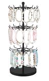 Mkono Bracelet Holder Gold Metal Rotating Bracelet Display Stand 3 Tier Jewelry Tower rack with 36 Hooks and Wood Base Modern Adjustable Storage Organizer Tree for Selling KeyChain Bangle Accessories