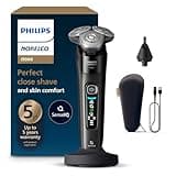 Philips Norelco Shaver i9000, Wet & Dry Electric Shaver, Ink Black, SenseIQ Technology, Triple Lift & Cut System, 360 Rotating Dual SteelPrecision Precision Blades, Nose Trimmer, Model X9000/90