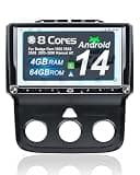 Android 14 Car Radio for Dodge Ram 1500 2500 3500 2013-2018 Manual AC, 8-Core 4GB+64GB Car Stereo Wireless CarPlay Android Auto, 9” HD Touchscreen, 1080P Backup Camera, Physical Buttons Dual Knobs