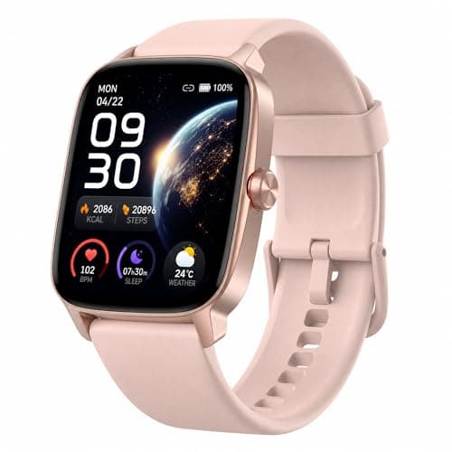 Smart Watch for Men Women, 1.85" HD Touch Screen Smartwatch with Bluetooth Answer/Make Calls, Fitness Tracker Compatible with iPhone Samsung Android iOS Pink