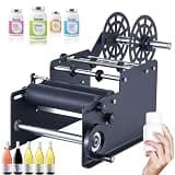 DJCDDM Round Bottle Labelling Machine, Manual Label Applicator, Self-Adhesive Labeling Semi-Automatic, Adjustable 10-30pcs/min, for Cans and Bottles