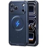 ESR for iPhone 17 Pro Max Phone Case, 23ft Military-Grade Drop Protection, Shock-Absorbing Rugged Cover, MagSafe Accessories Compatible, Cyber Series, Navy Blue