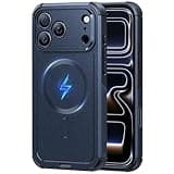 ESR for iPhone 17 Pro Max Phone Case, 23ft Military-Grade Drop Protection, Shock-Absorbing Rugged Cover, MagSafe Accessories Compatible, Cyber Series, Navy Blue