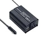 150W Power Inverter 12V DC to 110V AC Car Plug Adapter Outlet Converter with 2.4A Dual USB AC car Charger for Laptop Computer
