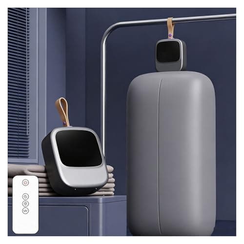 BNZCZY Portable Clothes Dryer with Touchscreen & Drying Bag, Mini Travel Clothes Dryer with 3-Speed Temperature Control, for Apartment, RV, Travel(Size:with Controller,Color:Gray)