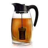 Primula Flavor-It Beverage System, Includes Large Capacity Fruit Infuser Core, Tea Infuser Core, and Chill Core, Dishwasher Safe Pitcher, 2.9-Quart, Black