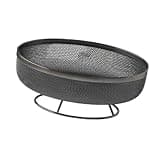 YunJove Iron Wire Fruit Bowl/Vegetable Stand, 20cm Diameter, Round, Sturdy, Wide, Open, Home Decor Organizer, black