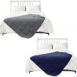 yescool Grey Weighted Blanket 5lbs with Blue Heavy Blanket 5lbs