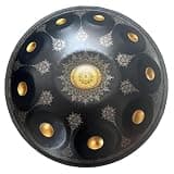 22 Inches Handpan Drum Sets, 9/10/12 Notes Mandala Steel Hand Pan Percussion Instruments, D Minor Handpan Instrument Hand Drum For Adults, For Meditation Yoga Sound Healing(A,10 notes)