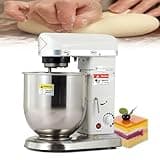 GSHSHOU Commercial Food Stand Mixer, 500W Pizza Bakery Multifunction Blender, 3 Speeds Adjustable, with Stainless Steel Bowl, Dough Hook, Whisk & Beater for Bakery Pizzeria 7L