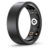Generic Smart Ring Health and Fitness Tracker with Heart Rate, Blood Oxygen, Sleep and Activity Tracking, Phone GPS and Gesture Camera Control, 10ATM, Black, Size #7 (17.4 mm)