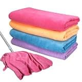 Olutacot 4 Pcs Multicolor Extra Large Microfiber Cleaning Cloth 30 x 20 Inch Reusable Thick Cleaning Towel Washable Solid Color Microfiber Towel for Home Office Window Cars Glass