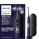Philips Sonicare ProtectiveClean 6100 Rechargeable Electric Toothbrush, with Pressure Sensor, 3 Cleaning Modes, SmarTimer and QuadPacer, 14-Day Battery Life, Travel Case, Deep Purple, Model HX6471/03