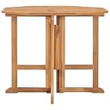Folding Solid Teak Wood Patio Dining Table 35.4x35.4x29.5 Inches for Outdoor Use
