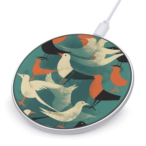 Flock of Birds Wireless Charger 10W Max Fast Wireless Charging Pad Lightweight Charging Station Portable Ultra Slim Charger Mat for Most Phone for Travel Home Office Desk
