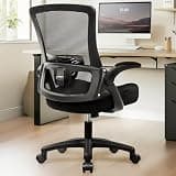 NEO CHAIR Office Desk Gaming Chair Computer High Back Mesh Seat with Rolling Wheels Ergonomic Adjustable Comfy Flip-up Armrests Lumbar Support Height for Home (Black)