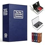 Book Shaped Security Lock Box, Discreet Diversion Book Safe with Combination Lock, Small Hidden Lock Box Discreet Money Safe Box for Cash, Jewelry, Personal Valuables at Home Dorm Office (Blue,M)