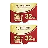 ORICO 32GB 2 Pack Micro SDHC UHS-I Memory Card, 100MB/s, 4K UHD Recoding, U3, Class10, V30, A1, Micro SD for Action Camera, Dash Cam