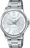 Casio Stainless Steel Watch MTP-E137D-7AV, Silver, Date Display, Water Resistant up to 50M